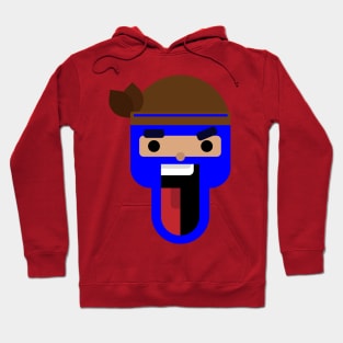 angry blue face cartoon Hoodie